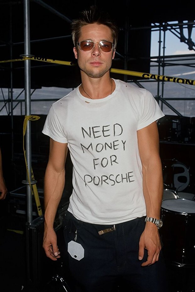 Brad Pitt Iconic Need Money for Porsche Design Streetwear T-Shirt