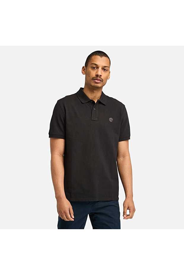 Millers River Ls Millers River Pique Pol Men's Black Tshirt