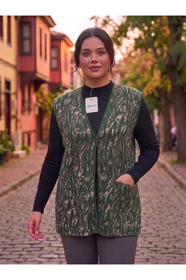Women's Plus Size Pattern Embroidered Combed Cotton Vest