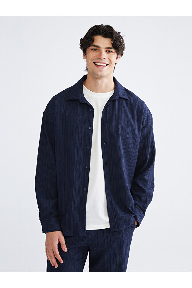 Comfortable Fit Textured Men's Shirt