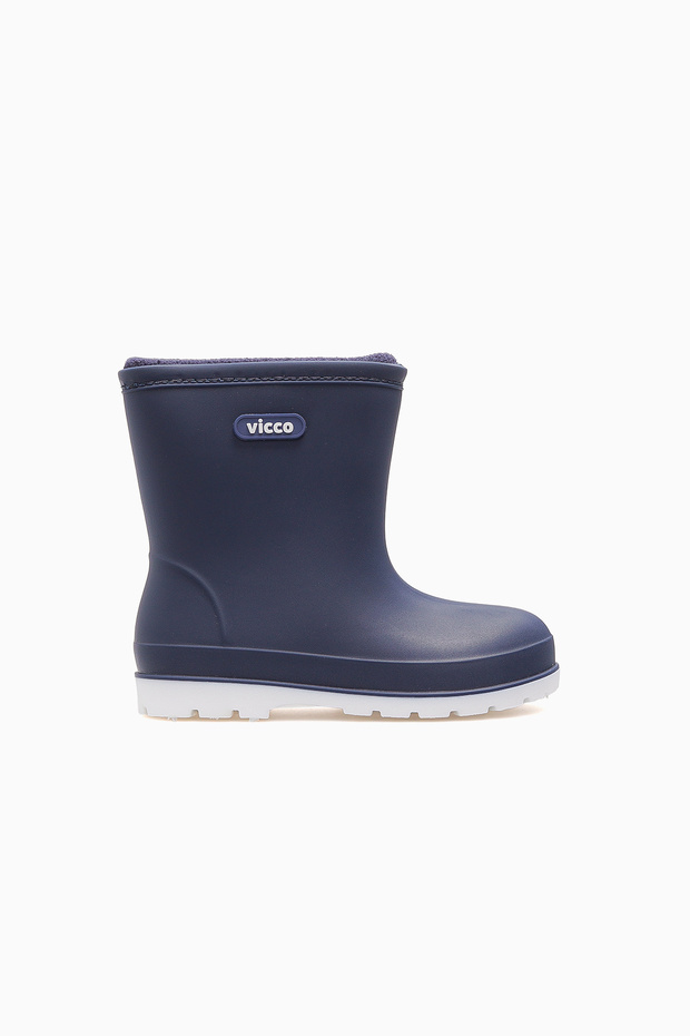 Mellow Unisex Children's Fleece Waterproof Rain Boots 26K 946.230 This Is Navy Blue