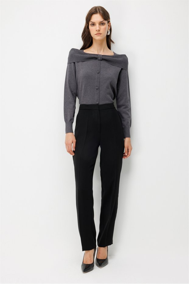Slim Leg Trousers with Side Pockets