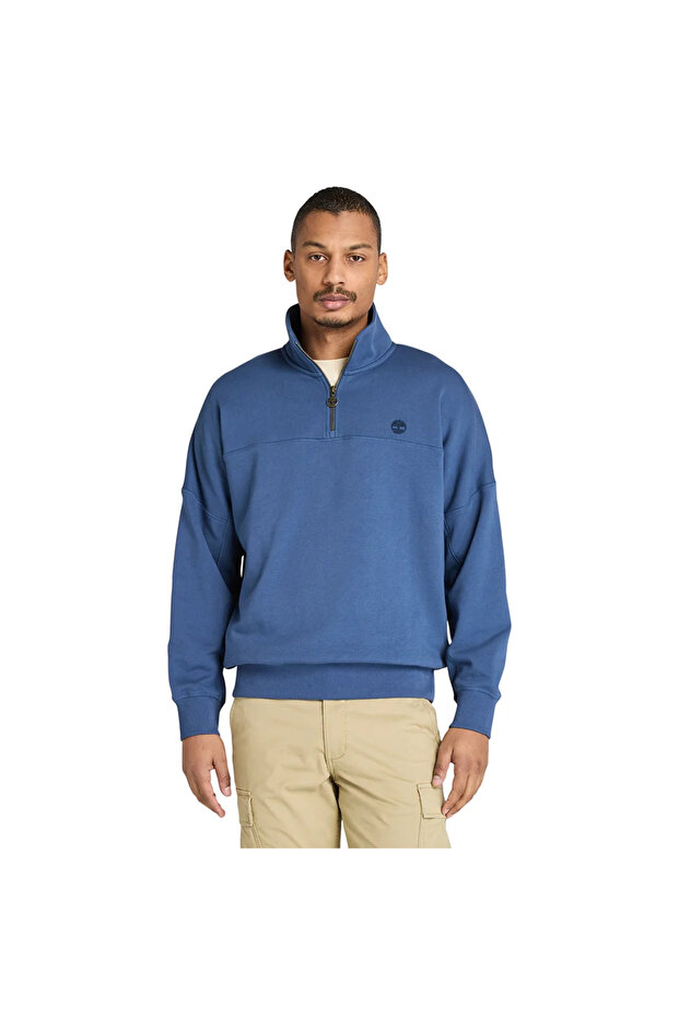 1/4 Zip Sweatshirt Men's Blue Sweatshirt