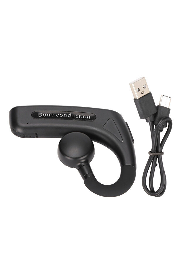 black Bone Conduction Earbuds Stereo 5.0 Multifunctional Hands Wireless Earpiece for Deaf Earpiec