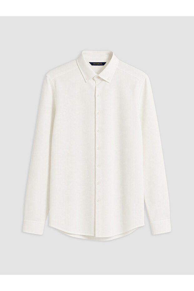 Southblue White Slim Fit Shirt Collar Men's Shirt