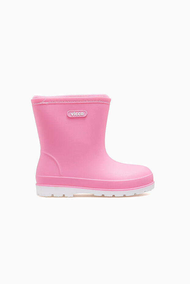 Mellow Girls' Fleece Waterproof Rain Boots 26K 946.230 Bk Pink