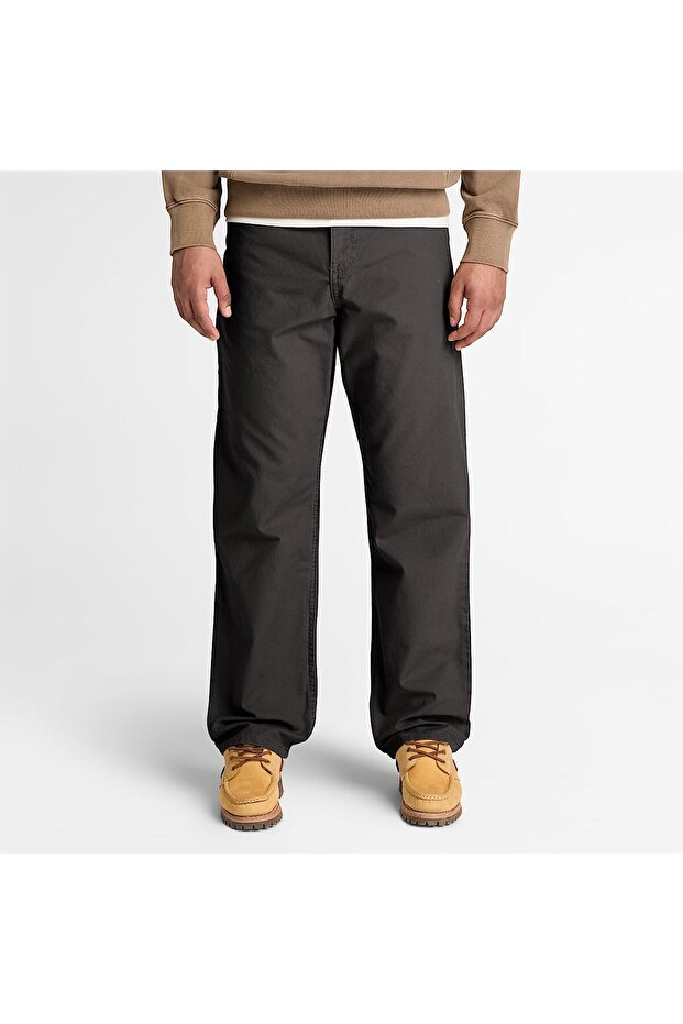Rindge Oxford Carpenter Pants Men's Black Trousers