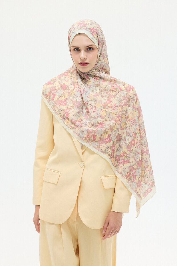 Elisya Kraş Shawl - Pink Yellow