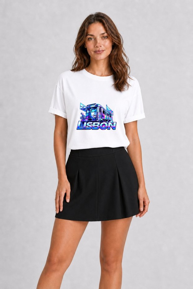 Lisbon Aesthetic Printed T-Shirt - White