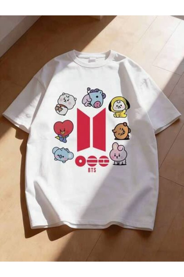 Bts Printed T-Shirt, 100% Cotton Unisex Kids / Adults