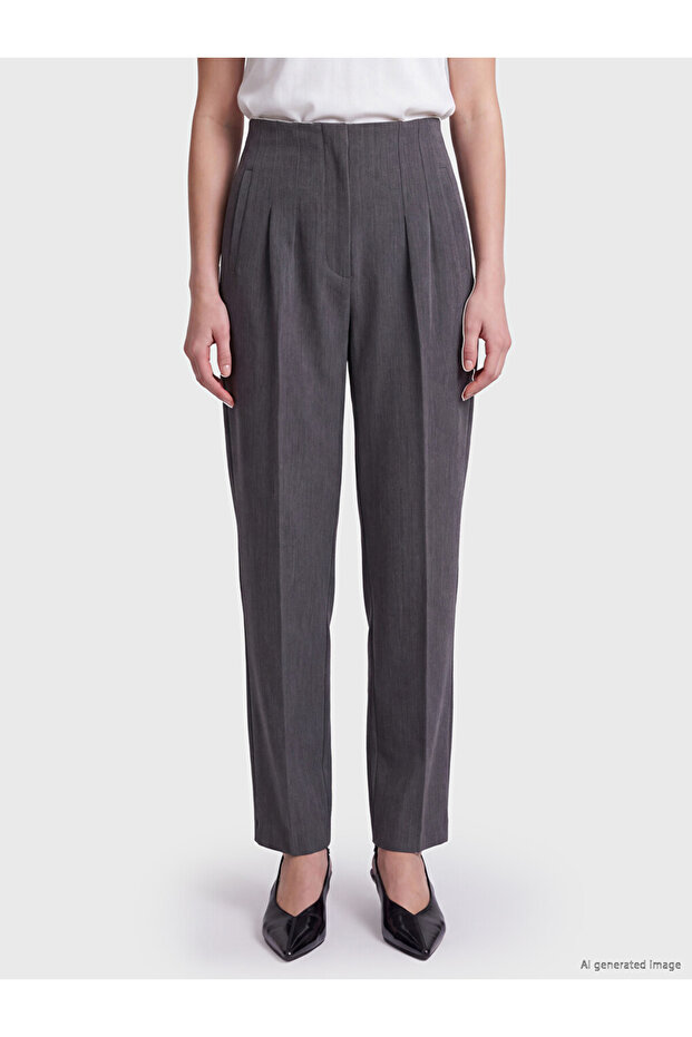 Slim Fit Women's Pleated Fabric Pants for Style Enthusiasts from Uzg Store