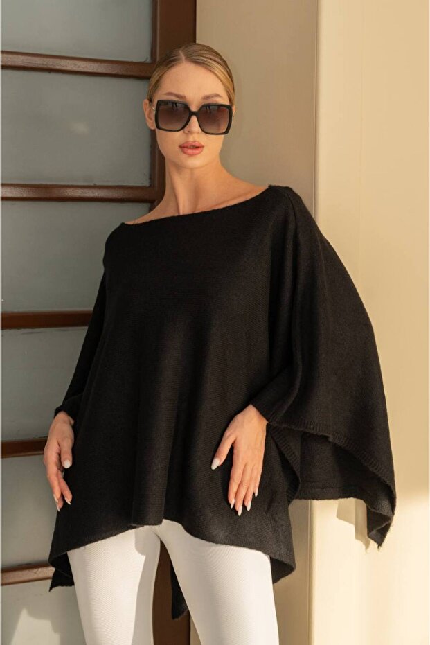 Women's Shawl Collar Wide Collar Poncho Sweater