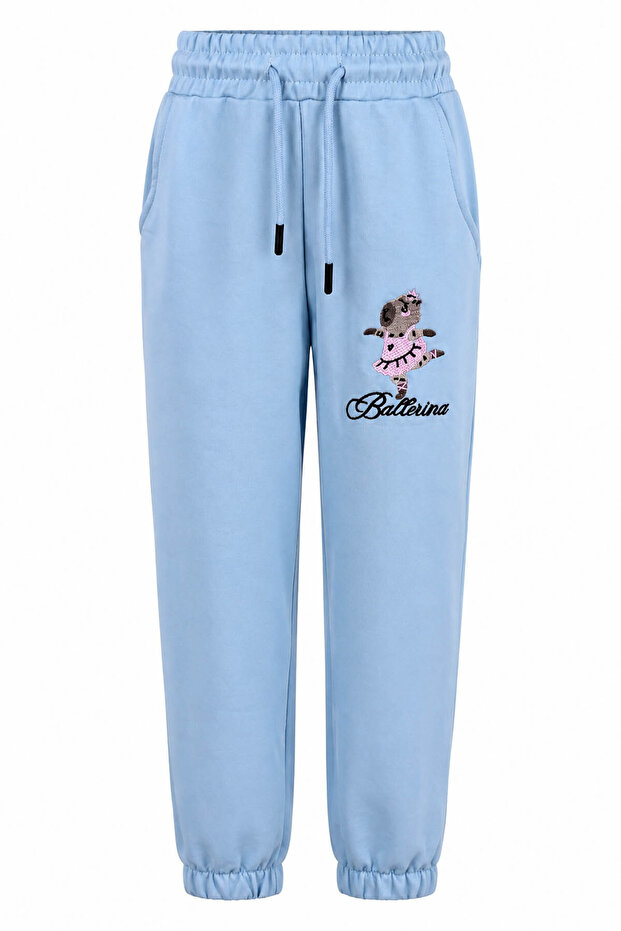 Ballerina Bear 2 Thread Blue Girls' Sweatpants 8073