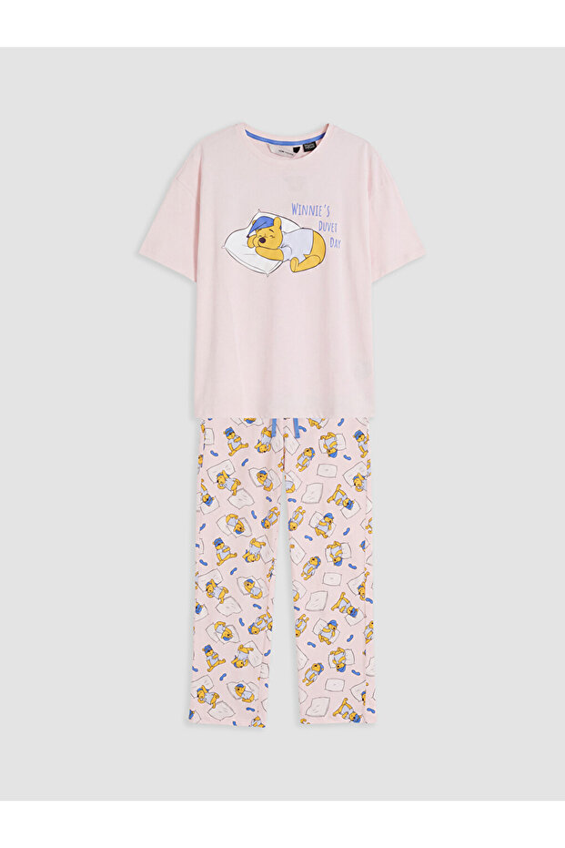 Özmarka New Season Pink Printed Women's Pajama Set