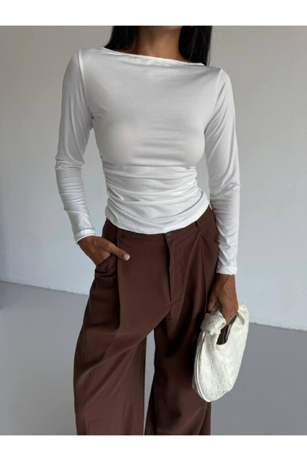 Slim Fit Basic Plain Blouse