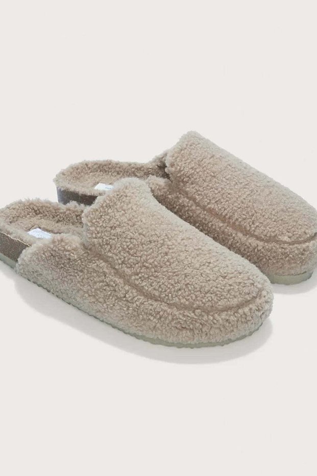 Cork Sole Loafer House Slippers for Women - Brown