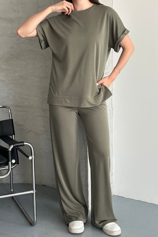 Women's Cupra Pike Fabric Double Sleeve Cuffed Comfortable Cut Set 6020 Khaki - Premium Series