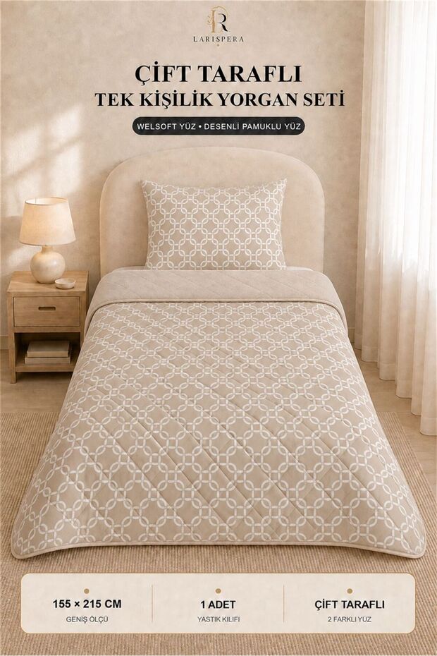 Wellsoft Single Double-Sided 155 X 215 cm + 1 Piece 50 X 70 cm Luxury Duvet Set with Pillowcase | Quilt | Sleeping Set