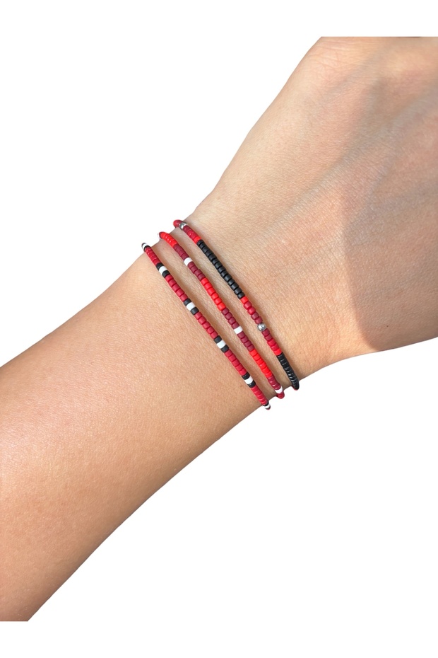 Afghan beaded bracelet, 3-piece bracelet set, handmade adjustable bracelet, unisex bracelet