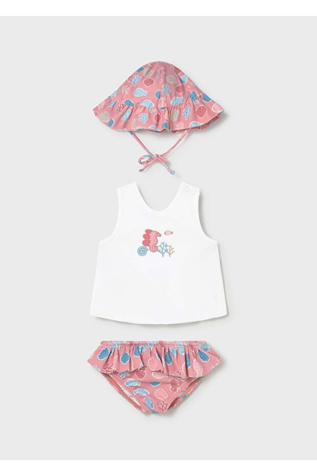 Newborn Baby Swimsuit Set Pink