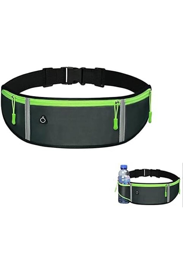 Adjustable Running Belt Waist Pack,Waterproof Fanny Pack with Water Bottle Holder and Reflective Strips