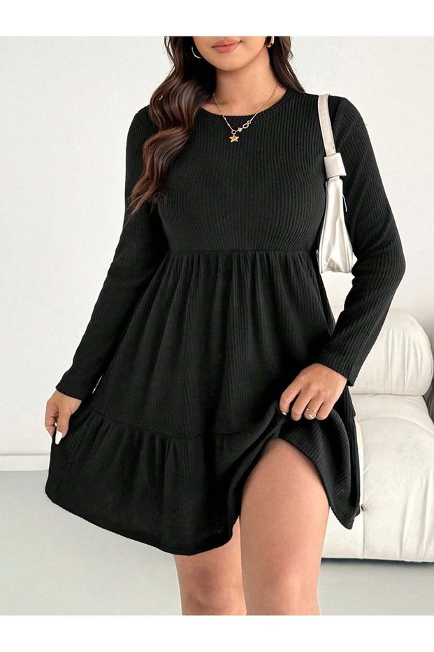 Rochie mini, neagră - 1XL