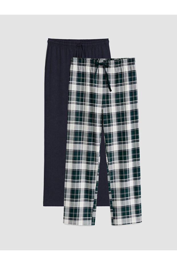 Ozmarka New Season Green Regular Fit Men's Pajama Bottoms 2-Pack