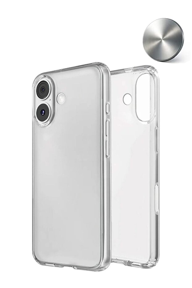 Apple iPhone 18 5G 2026 TPU Soft Corner Hard PC With Free Iron Plate Case Cover Clear