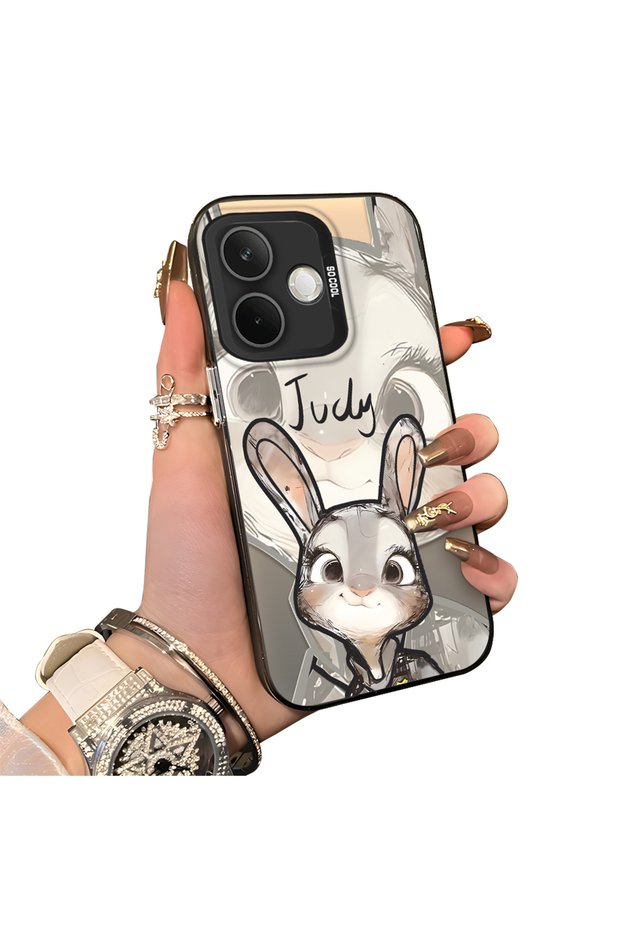 Case for Oppo A5 Pro 4G/5G Compatible Cartoon Fox Judy Pattern Case Acrylic Hard Back Silicon Edges