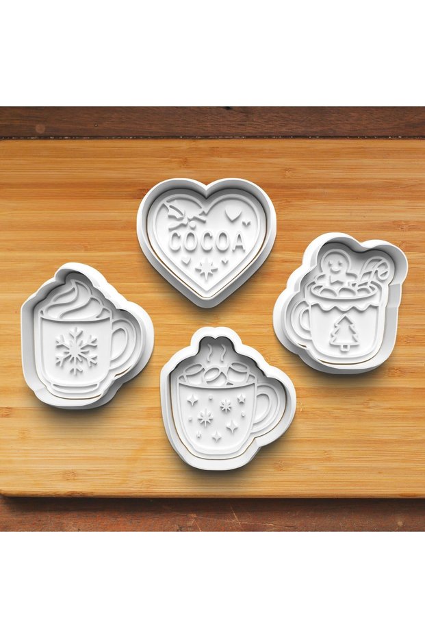 2027 Coffee Chat Time Set of 4 Cookie and Sugar Dough Molds