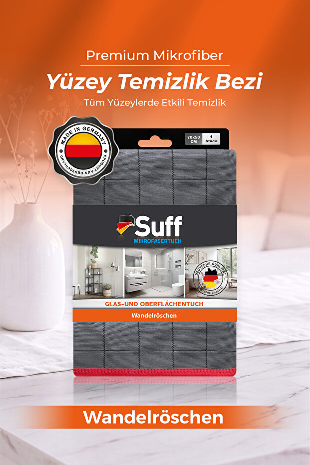 Wandelröschen Microfiber Wide Surface Professional Showcase Glass Cleaning Cloth 70X50 cm Red
