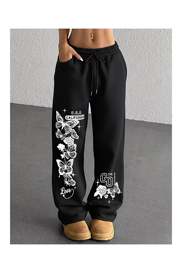 Embroidered 2 Thread Embroidered Winter Sweatpants