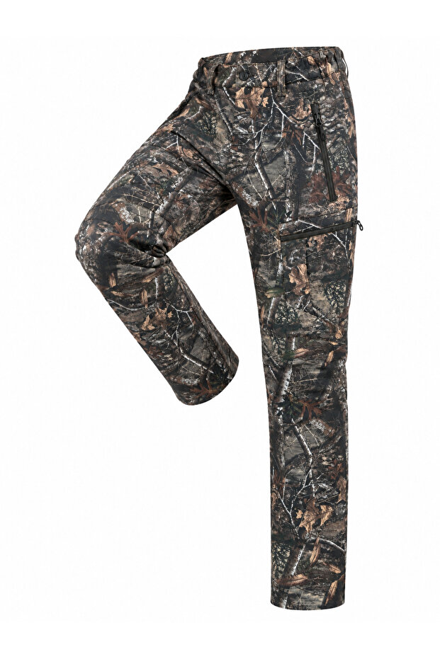 Camouflage Tree Patterned Winter Softshell Men's Trousers
