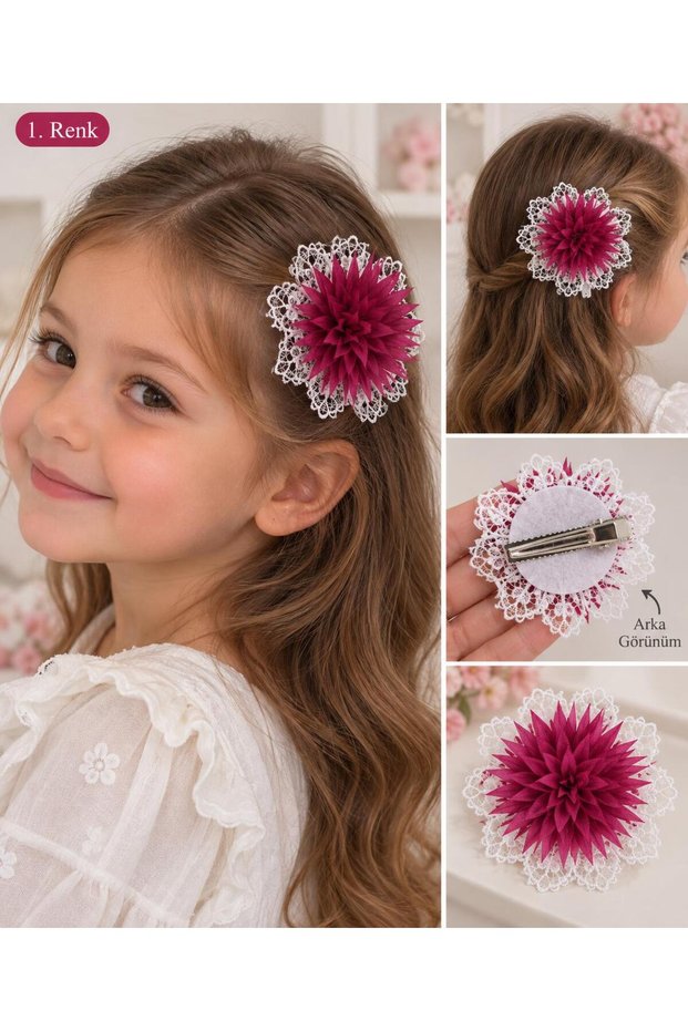 Girl's Lace Flower Clasp 2-Piece Evening Dress, Dress and Special Occasion Hair Accessory