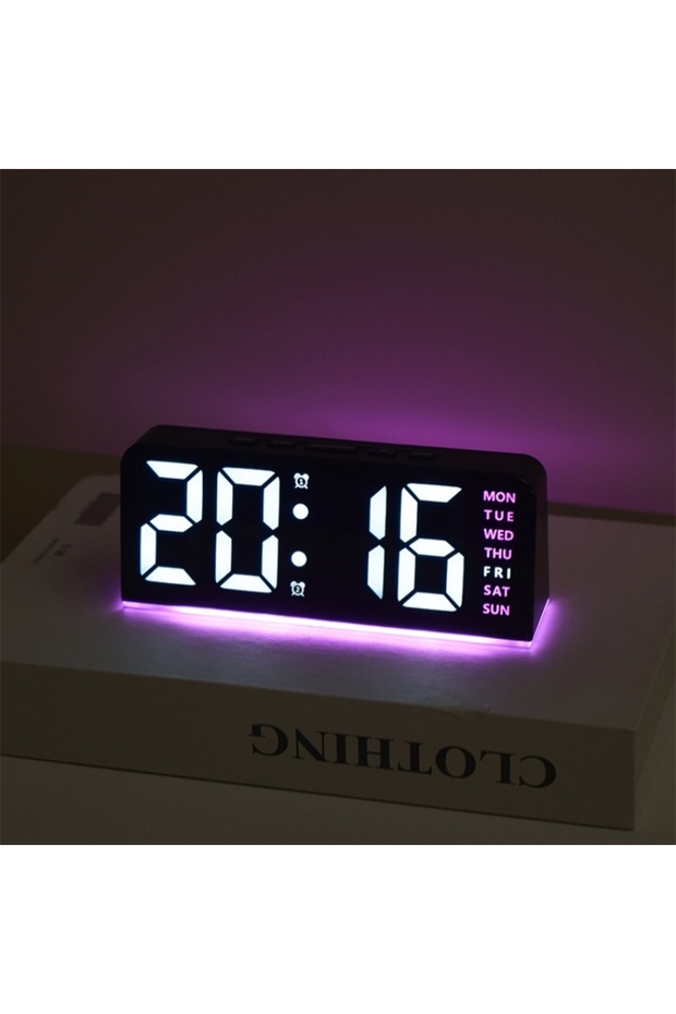 BWP USB Powered Digital Alarm Clock with Mood Light Dual Alarm Snooze Table Clock 4 Levels Brightnes