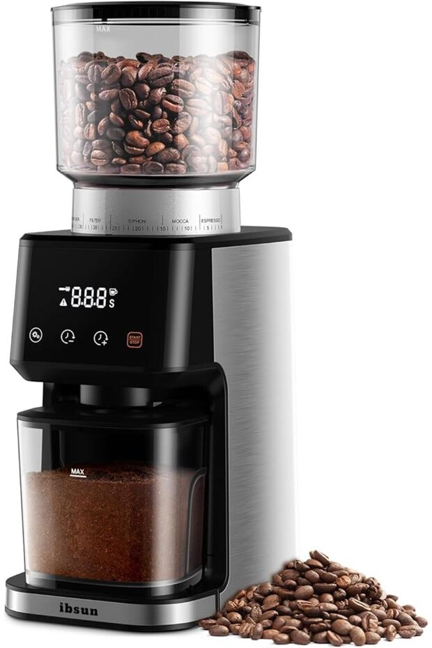 Conical Burr Coffee Grinder, 51 Settings, V60 Espresso