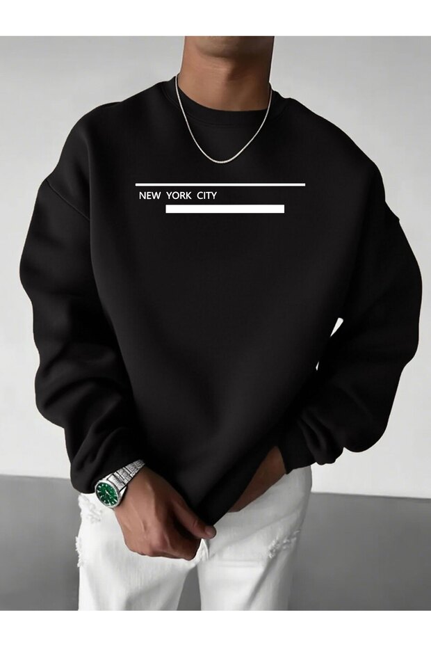 Unisex Men's Printed Crew Neck Comfortable Fit Regular Cut Sweatshirt