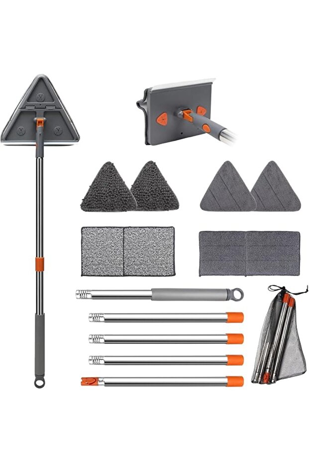 Baseboard Cleaner Tool with Handle,Wall Cleaner mop with Squeegee, Baseboard Cleaning Tool,8