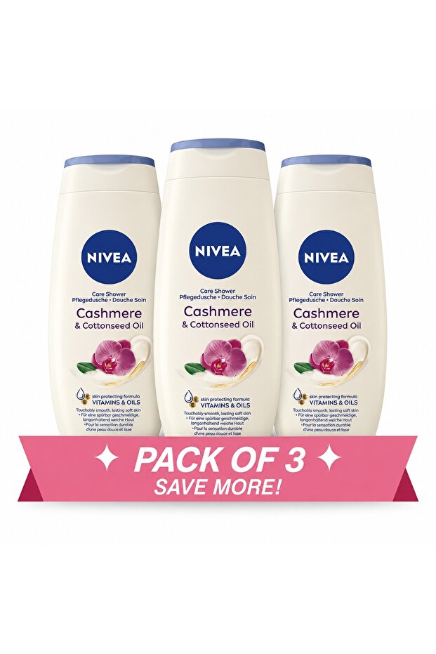 Cashmere and Cotton Shower Cream, 3 x 250ml