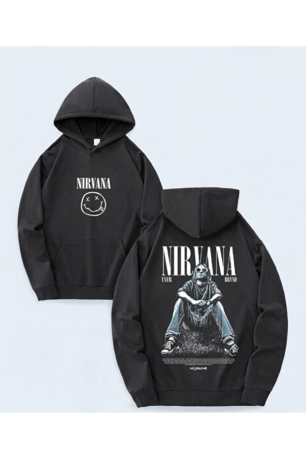 New Season Nirvana Printed Oversize Sweatshirt, 3 Yarn Soft Fabric