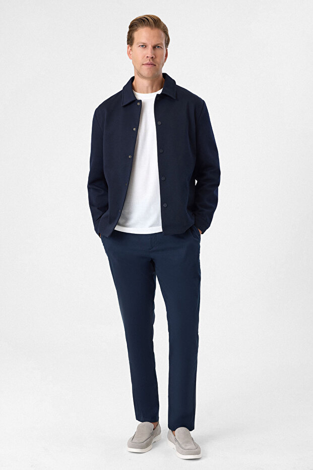 Navy Blue Men's Regular Fit Coat Bmn6001600000