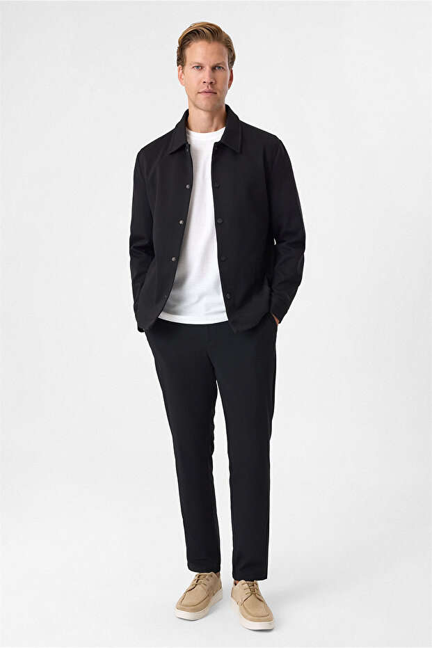 Black Men's Regular Fit Coat Bmn6001600000