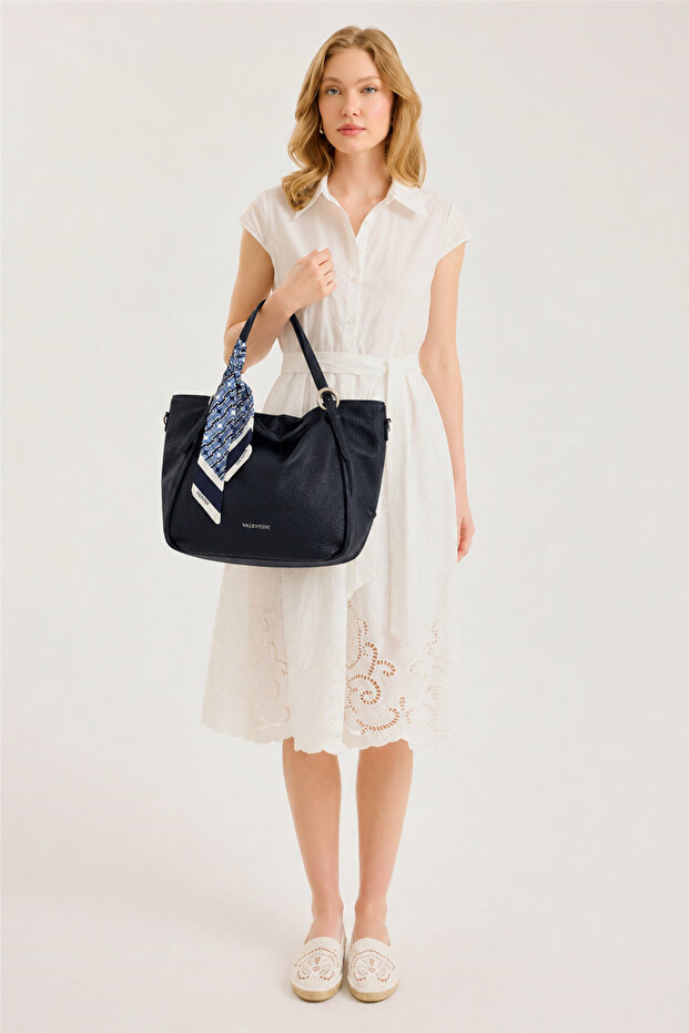 Felt Edge Moon Buckle Scarf Strap Bag