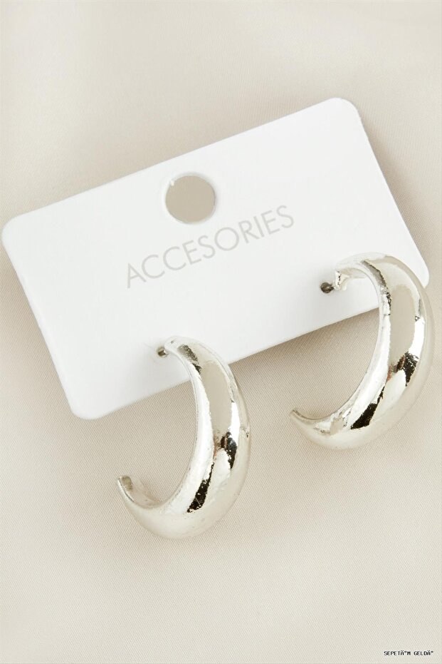 Spt-Gld Hilal New Season Metal Earrings (03534) Silver Color