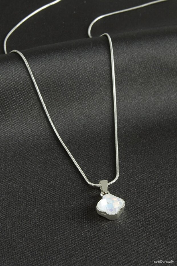 Spt-Gld Flower Steel Necklace (145123) Silver Color
