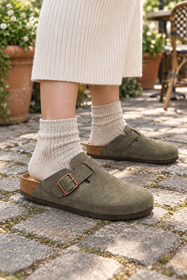 Sabo Slippers Cork Sole Unisex Home Outdoor Comfortable Lightweight Non-Slip Comfortable