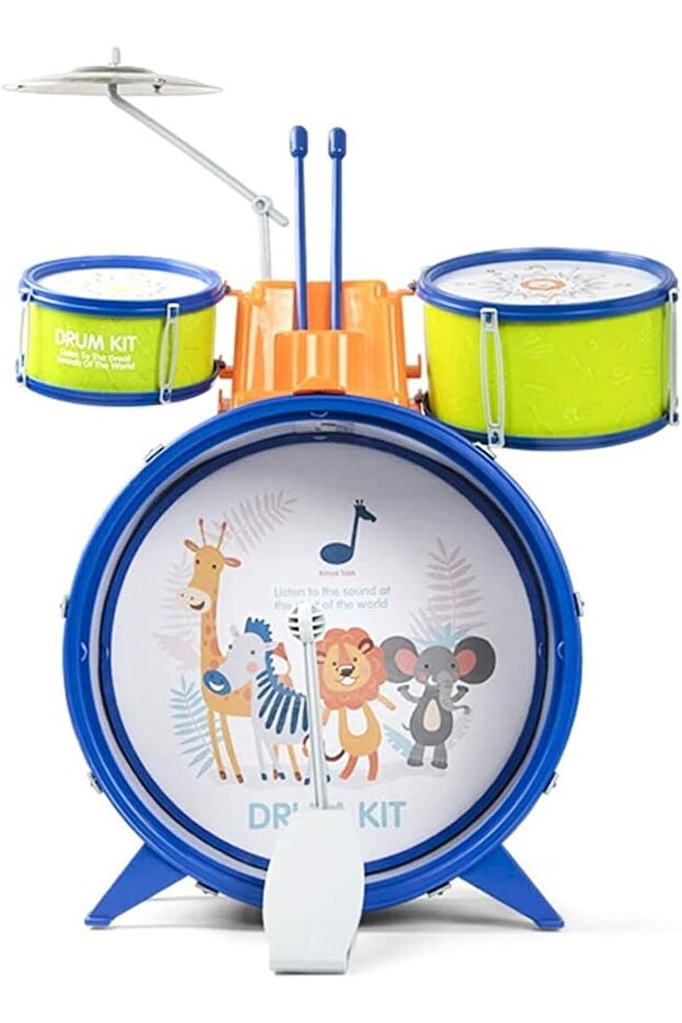 Kids Drum Kit, Toddler Jazz Drum Musical Educational Learning Toy (Green)