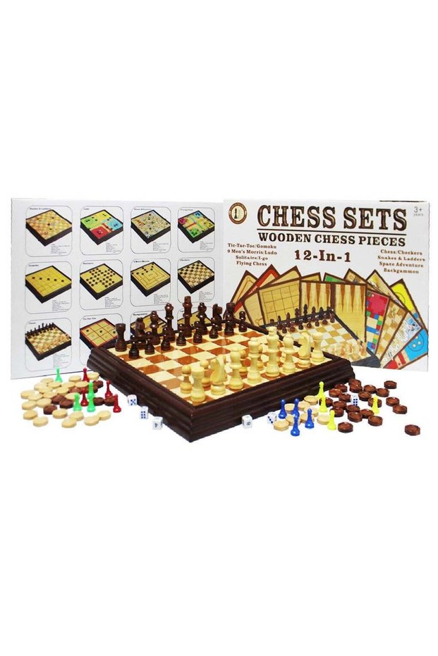12-in-1 Portable Board Games Set – Travel Chess, Checkers, Backgammon, Snakes & Ladders, Ludo, Solitaire & More | Family Fun On-the-Go