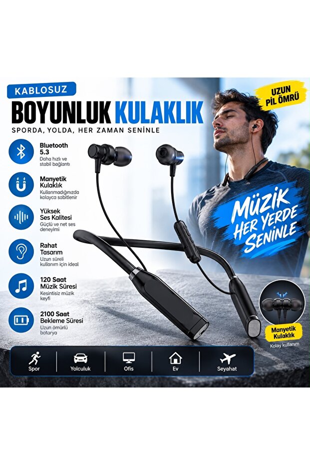 SPORT NECKBAND WİRELESS HEADSET