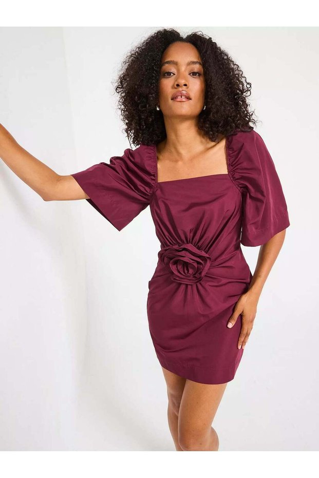 Rochie mini, bordo - L